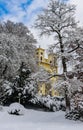 Catholic church in the small west Bohemian spa town Marianske Lazne Royalty Free Stock Photo