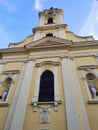 Catholic Church yellow facade in Ruma Serbia Royalty Free Stock Photo