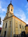 Catholic Church yellow facade in Ruma Serbia Royalty Free Stock Photo