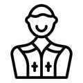 Catholic cleric icon outline vector. Priest man