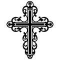 Catholic Cross, Filigree Cross, Catholic Cross, Christian Cross, Ornate Cross Royalty Free Stock Photo