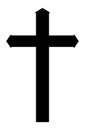 Catholic cross icon silhouette. Crucifix vector illustration isolated on white. Religion symbol Royalty Free Stock Photo