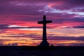 Catholic cross silhouette Royalty Free Stock Photo