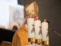 catholic holly mass in the background bishop Royalty Free Stock Photo