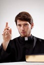 Catholic man with rosary in hand Royalty Free Stock Photo