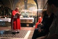 Catholic Mass at the 11th Stations of the Cross in the Church of the Holy Sepulchre in Jerusalem