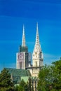 Catholic neo gothic Cathedral in city center of Zagreb, Croatia Royalty Free Stock Photo