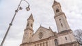 The Catholic Parish and University Church St. Louis, called Ludwigskirche timelapse in Munich. Germany