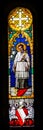 Catholic Prest Stained Glass Baptistery Cathedral Pisa Italy Royalty Free Stock Photo