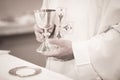 Catholic priest in church wedding marriage ceremony