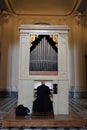 Catholic priest playing the pipe organ Royalty Free Stock Photo