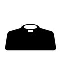 Catholic priest. Symbol of religion and church. Black Church clothes. Shirt with a collar.