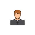 Catholic Priest Vector Icon. Pastor wearing priestly robes