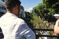 Catholic procession on Palm Sunday with the participation of thousands of faithful holding palm branches