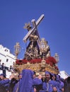Catholic processions in the streets of the village of Arcos de la Frontera during the Semana Santa