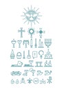 catholic religion icons. Vector illustration decorative design Royalty Free Stock Photo