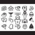 Catholic religion icons. Vector illustration decorative design Royalty Free Stock Photo