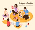 Home Religious Education Isometric Illustration