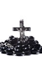 Catholic rosary with crucifix isolated Royalty Free Stock Photo