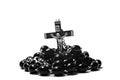 Catholic rosary white background closeup Royalty Free Stock Photo