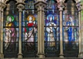 Catholic Saints - Stained Glass in Saint Severin church, Paris Royalty Free Stock Photo