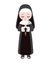 Catholic sister nun. Vector