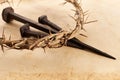 Catholic still life of five loaves of bread and two fish Royalty Free Stock Photo