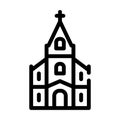 Catholic temple line icon vector illustration black