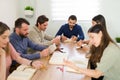 Catholic women and men on a study group Royalty Free Stock Photo