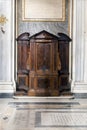 Catholic wooden confessional