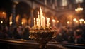 Catholicism candlelight ceremony illuminates spirituality, symbolizing love and faith generated by AI