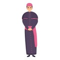 Catholicism priest icon, cartoon style