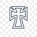 Catholicism vector icon on transparent background, line