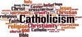 Catholicism word cloud Royalty Free Stock Photo
