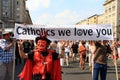 Catholics we love you Royalty Free Stock Photo