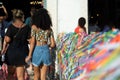 Catholics are seen outside the Senhor do Bonfim church during the mass in honor of the first Friday of 2022 in the city of