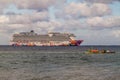 CATICLAN, PHILIPPINES - FEBRUARY 1, 2018: World Dream cruise ship in Caticlan, Philippin Royalty Free Stock Photo