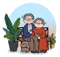 Senior Man and woman, Family elderly People stay at home