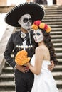 Catrin and Catrina in cemetery