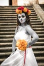 Catrin and Catrina in cemetery