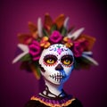 Catrina. Artsy Skeleton figures. Day of the Dead. Made of ceramic and clay.