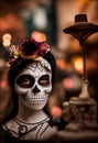 Catrina. Artsy Skeleton figures. Day of the Dead. Made of ceramic and clay.
