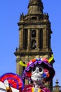 Cathedral and color catrina in the Day of the dead, mexico city IV