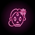 Catrina neon icon. Simple thin line, outline vector of dia de muertos icons for ui and ux, website or mobile application