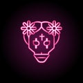 Catrina neon icon. Simple thin line, outline vector of dia de muertos icons for ui and ux, website or mobile application