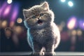 Cats as rock stars at concert created with generative AI technology