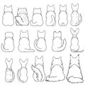 Cats breed from behind line art bundle