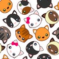 Cats. Cartoon vector seamless pattern, wallpaper.
