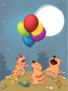 Cats celebrates birthday cartoon