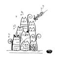 chorus of singing cats idea design